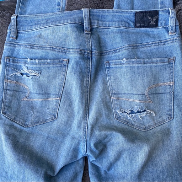 American Eagle High Rise Distressed Jegging Sz 10 - Picture 6 of 7